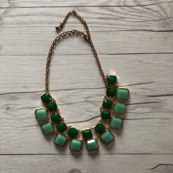 Green and Blue Square Necklace - Picture 4 of 4